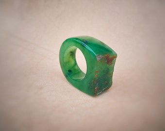 Jade Amulet ring, top jade, Author's ring from jade grade Haranur, Neolithic Jade Ring, Security Ring