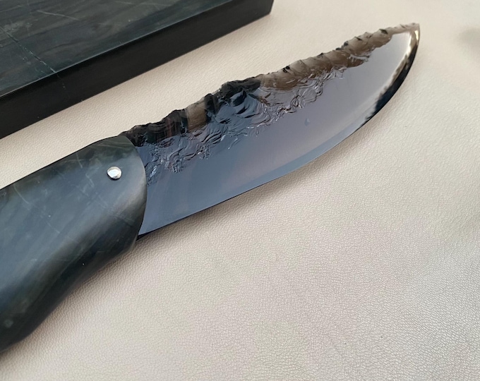 Obsidian knife, Handmade Knife, Natural Obsidian, Primitive Knife,