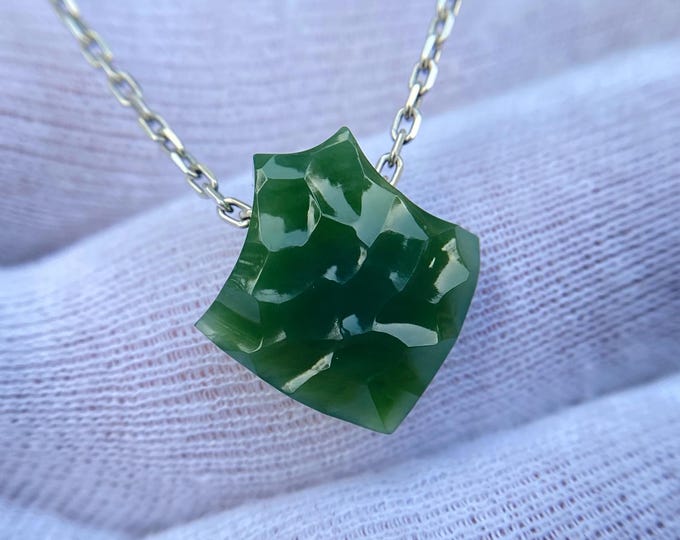 Jade Amulet, Handcrafted Neolithic-Style Jade Amulet, AAA Nephrite