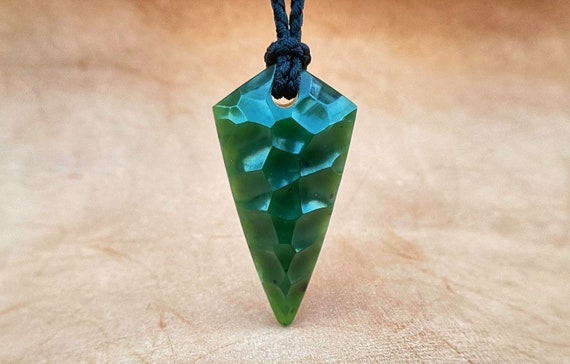 Jade Amulet, Handcrafted Neolithic Jewelry, Primitive Style Necklace, Neolithic Era Jade Pendant