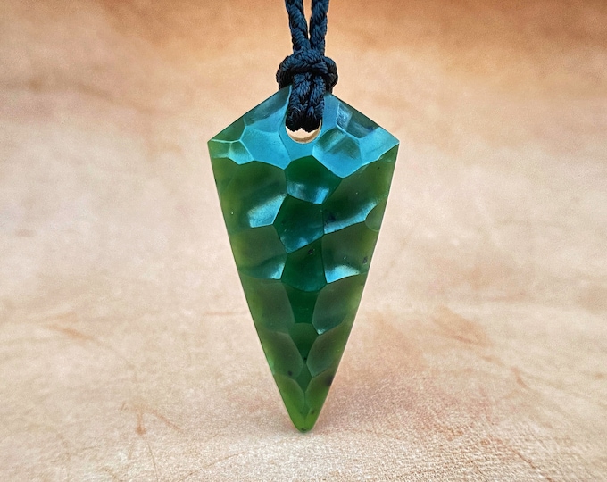 Jade Amulet, Handcrafted Neolithic Jewelry, Primitive Style Necklace, Neolithic Era Jade Pendant