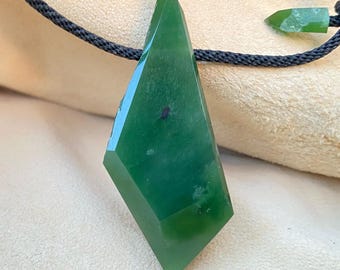 Nephrite Amulet, Neolithicstudio Pendant, Designer Jade Pendant