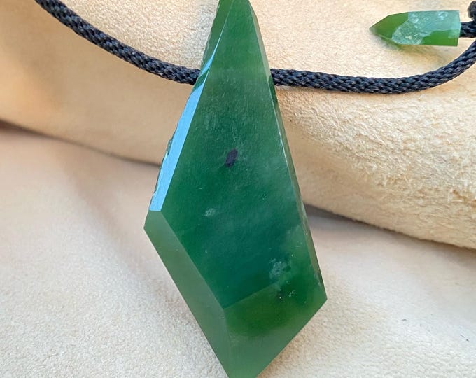 Nephrite Amulet, Neolithicstudio Pendant, Designer Jade Pendant