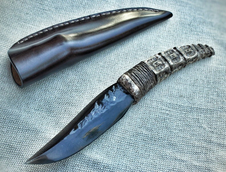 Handmade Knife From Obsidian Stone Knife Neolithic Ritual Etsy