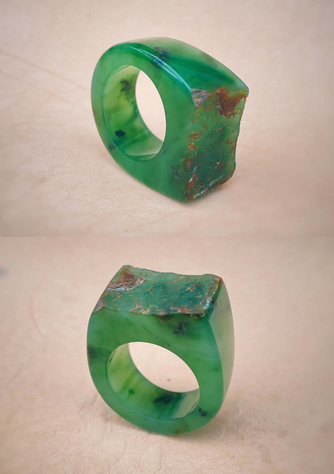 Jade Amulet Ring, Top Jade, Author's Ring From Jade Grade Haranur ...
