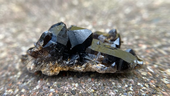 dark smoky quartz crystals, mini druze