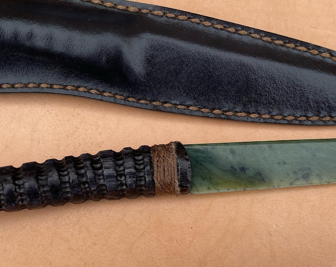 Jade Knife, Author's knife made of stone, Handmade Knife made of Jade, Siberian Stone, Rare Stone24@1