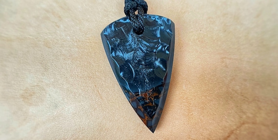 Obsidian Amulet, Rare Talisman, NeolithicStyle