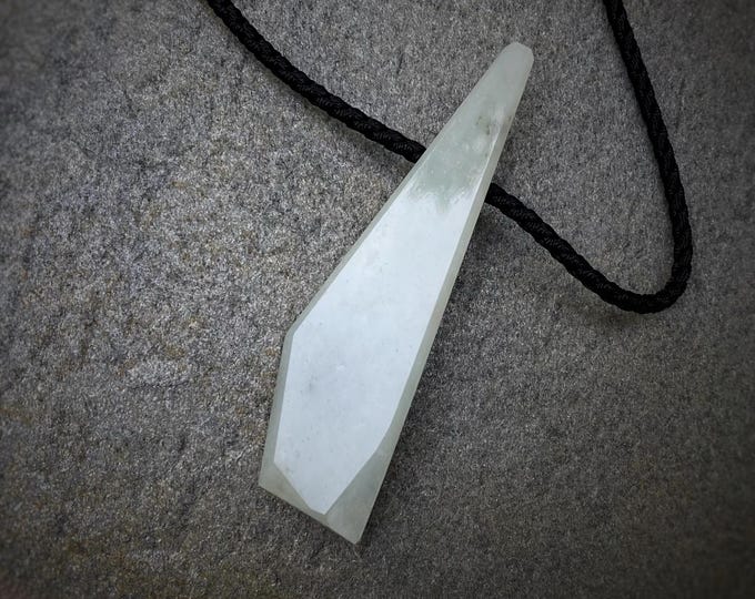 Siberian Nephrite, Jade Amulet, Blue Mint Natural Stone, Pendant Raw Jade, Talisman Healing, Crystal Necklace, Gift Protection Stone