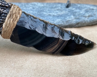 Obsidian knife, Handcrafted Obsidian Blade Collector's Piece