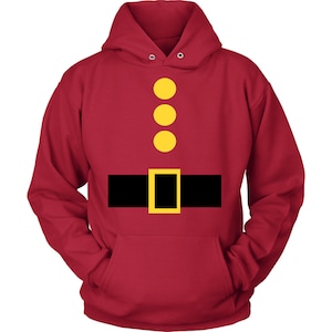 Santa Costume Hoodie Elf Dwarf Belt Buttons Style Christmas Sweater Santa Costume Pullover image 1