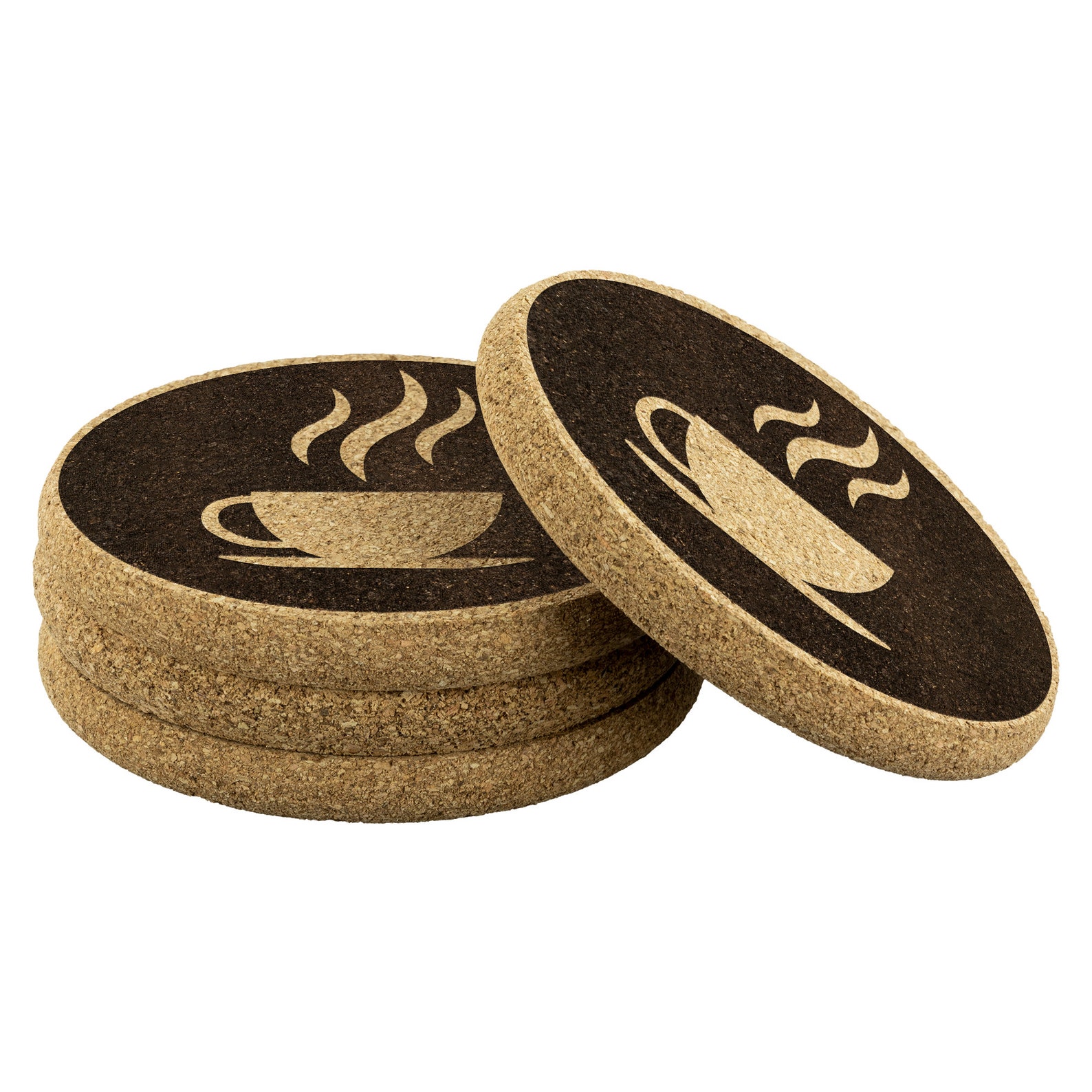 Cork Coaster 4 Set Coffee Cup Holder Kitchen New Home Gift Etsy France