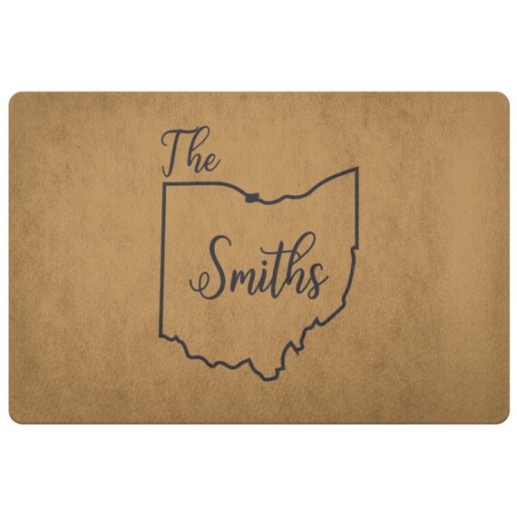 Personalized Family Name State Doormat Ohio State Custom Etsy