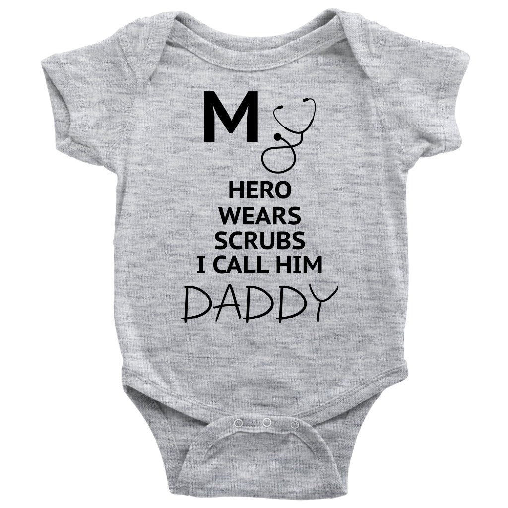 My Hero Wears Scrubs I Call Him Daddy Baby Bodysuit Infant Creeper Doctor  Gift -  Canada