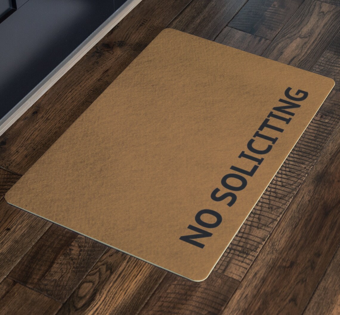 No Soliciting Doormat Custom Welcome Mat Business Door Mats - Etsy