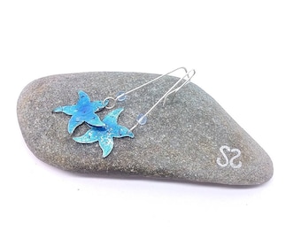 Handmade Enamel earrings - Starfish earrings