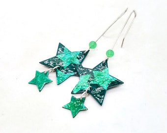 Handmade enamel earrings - Star earrings