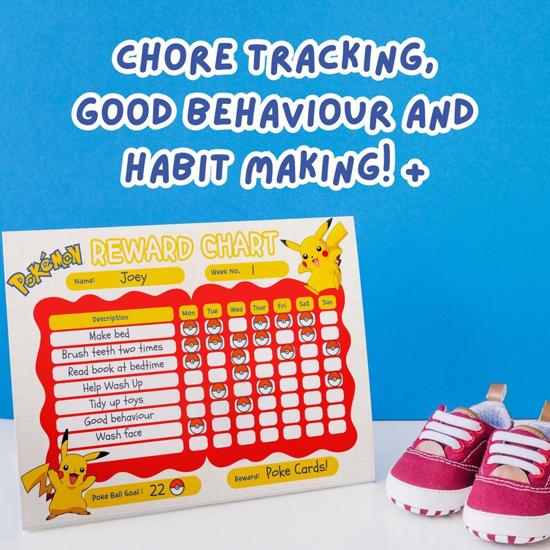 Pokémon Reward Chart | Pikachu Chore Tracker | Digital Potty Training ...