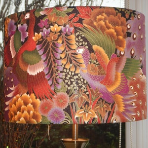 Lampshade. Peacocks and Flowers