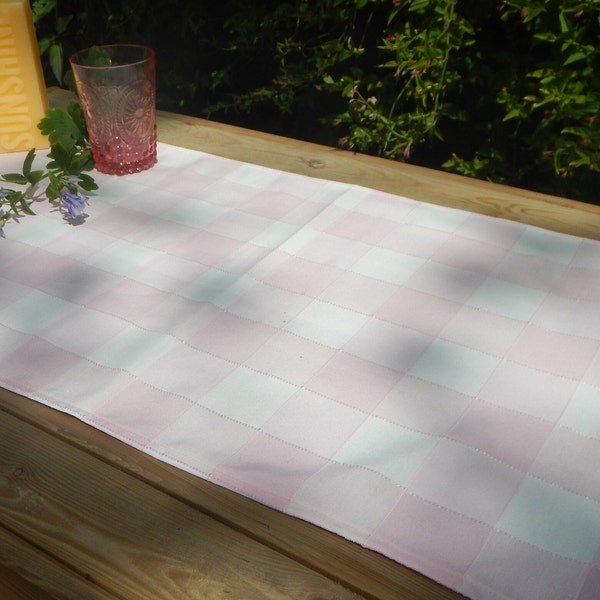 Pink Gingham Runner Etsy