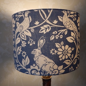 Lampshade, Hare and Pheasant - Blue