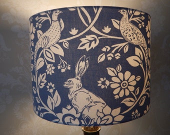 Lampshade, Hare and Pheasant - Blue