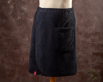 Sauna kilt men&#39;s black 2-piece set - with color selection, 16x different colors, sauna, wellness, sauna towel, sauna towel for men - byTani