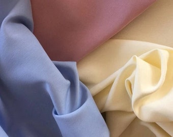 Cotton satin uni in different colors, blue, pink, vanilla, high-quality, satin, plain, decorative, decoration, by the meter, multi fabric, fashion