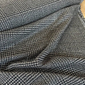 Checked wool fabric, coat fabric, coat - winter fabrics, sold by the meter, checked, black-brown