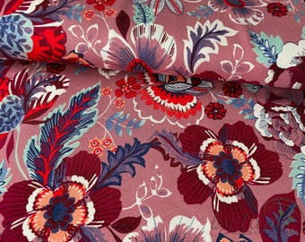 French Terry Flowers, Selfmade With Love, Red, Sewing, Soft, Elastic, Summer Sweat, Dark Red, Flowers, Light Red, Floral, Tailoring
