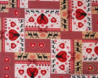 Cotton Christmas motif patchwork