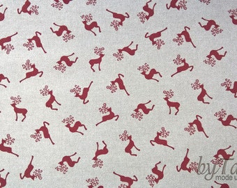 Decorative fabric Christmas deer 2,5 cm