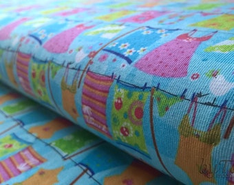 Cotton- Jersey children's motif, elastic, clothesline