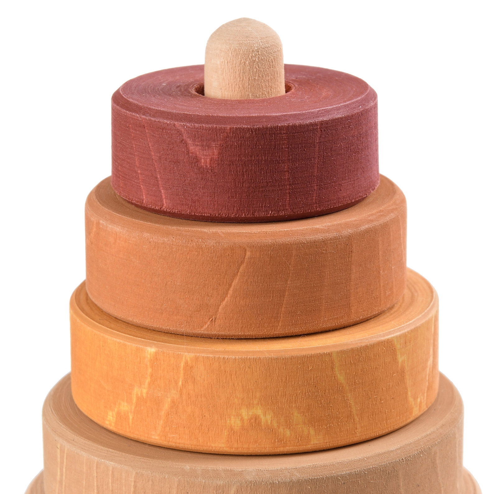 Small stacking toy Wooden pyramid Rainbow toy Waldorf toy Etsy