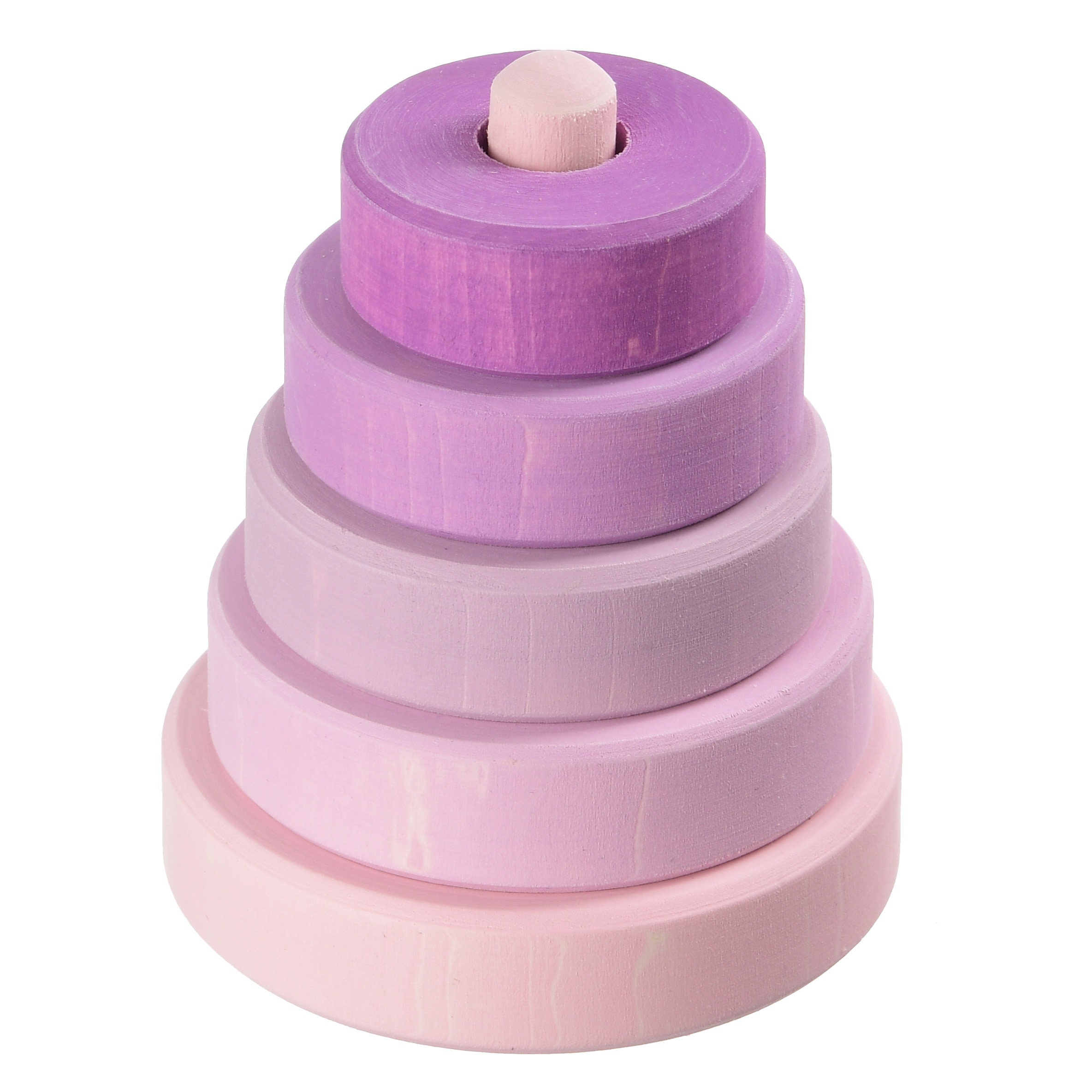 Small stacking toy Wooden pyramid Rainbow toy Waldorf toy Etsy