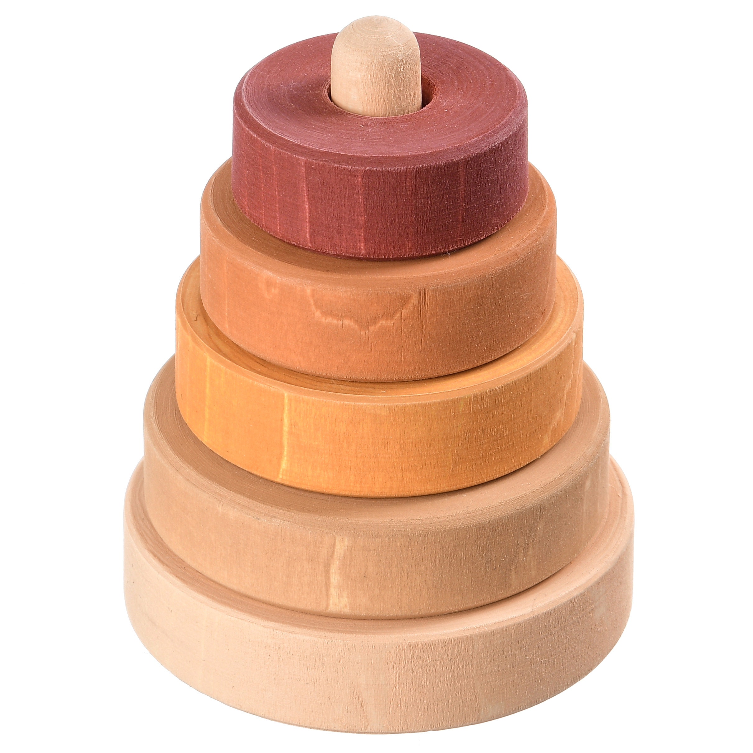 Small stacking toy Wooden pyramid Rainbow toy Waldorf toy Etsy