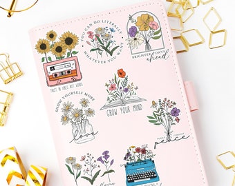 Mental Health Affirmation Sticker Bundle, 8 Sticker Bundle, Vinyl Stickers, Laptop, Book and Journal Stickers, Die Cut Stickers