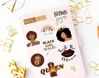 Taste The Melanin Sticker Bundle, 10 Sticker Bundle, Vinyl Stickers, Laptop, Book and Journal Stickers, Die Cut Stickers