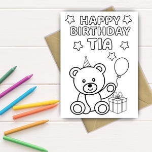 Get Well Tia Color-In Card: Printable Gift for Tia | Kids DIY Craft (Instant Download)