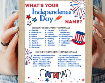 Fourth of July Name Game: Printable Fun Party Icebreaker (Instant Download & Print)