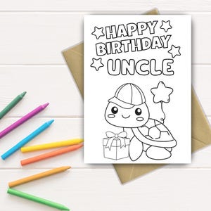 Uncle Birthday Color-In Card | Printable Birthday Card for Uncle | Birthday Gift for Uncle | Birthday Color-in Card for Uncle | Download