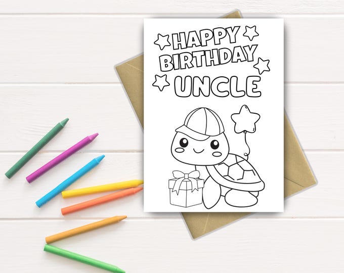 Uncle Color Best Uncle Ever Printable Coloring Card | Digital Download | Fun ...