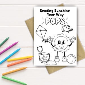 Pops Thinking of You Color-In Card: Get Well | Missing You | Printable Gift (Instant Download)
