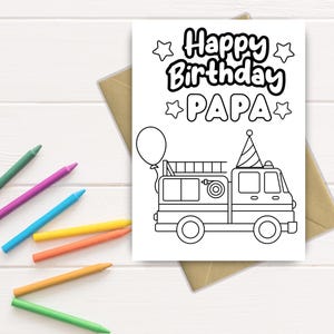 Happy Birthday Papa Color-In Card | Printable Birthday Card for Papa | Gift for Papa | Birthday Coloring Card Papa | Instant Download