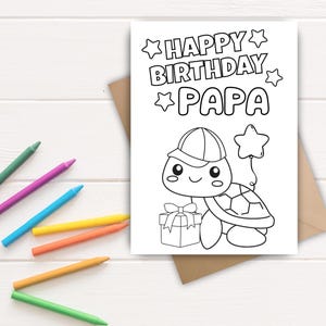 Papa Birthday Color-In Card | Printable Birthday Card for Papa | Gift for Papa | DIY Birthday Card | Birthday Color-in Card | Download