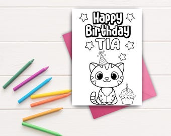 Tia Birthday Color-In Card: DIY Kids Printable Coloring Gift for Tia (Instant Download)