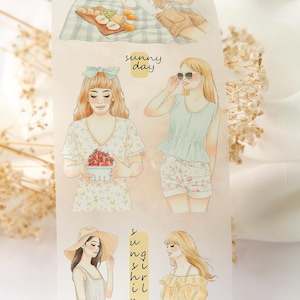Sunny Days PET Tape by Windy: 100cm loop sample Summer Girls Scrapbooking Planner Tape
