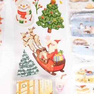 Nastro pretagliato in PET Reindeer's Journey da 100 cm The Washi Tape Shop // Nastro vintage natalizio per journaling, scrapbooking, pianificazione // Carta da regalo