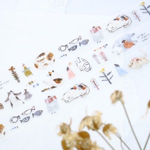 100 cm matte huisdiertape Pion Design Cat Girls-stickertape/afplaktape voor journaling/scrapbooking/cadeauverpakking