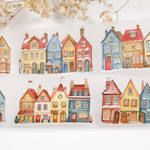 Santa's Street PET-tape 100 cm Neverlands Studio // PET-tape voor journaling, scrapbooking, planning, cadeauverpakking, handgemaakte kaart